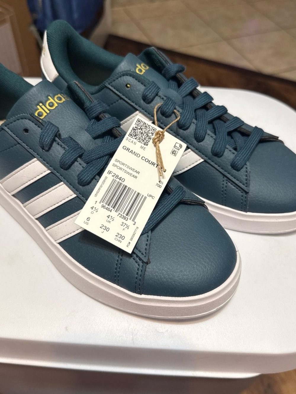 adidas Grand Court Sneakers in Teal and White